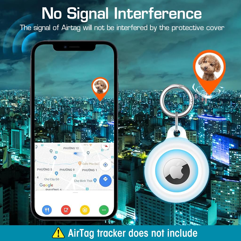 ZORBES® 4 Packs Airtag Keychain Case for Apple Airtag, IPX8 Waterproof, Shockproof, Scratch Resistant, Secure Holder for Keys, Bags, Pets, Cats, Dogs, Luggag ZORBES® 4 Packs Airtag Keychain Case for Apple Airtag, IPX8 Waterproof, Shockproof, Scratch Resistant, Secure Holder for Keys, Bags, Pets, Cats, Dogs, Luggag